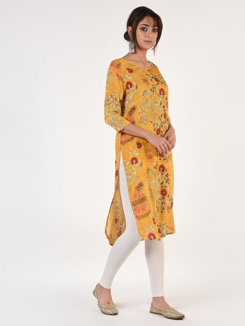 floral straight kurta - 16825177 - Standard Image - 1