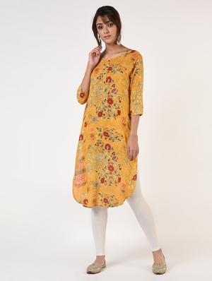 floral straight kurta - 16825177 - Standard Image - 2