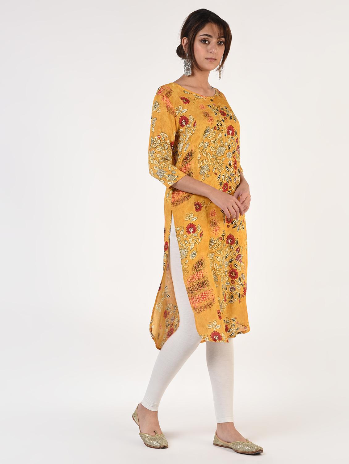 floral straight kurta - 16825177 - Zoom Image - 1