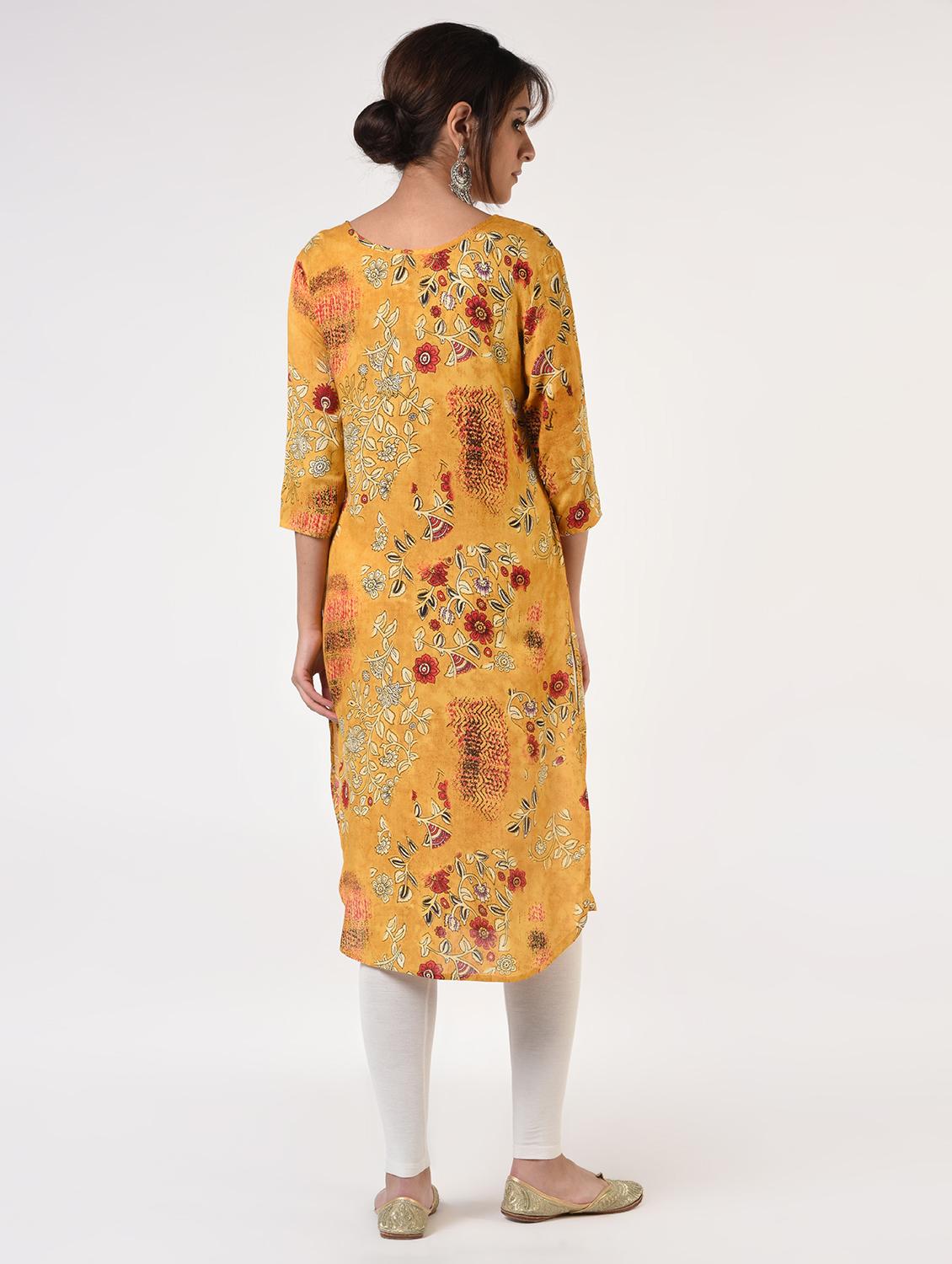 floral straight kurta - 16825177 - Zoom Image - 3