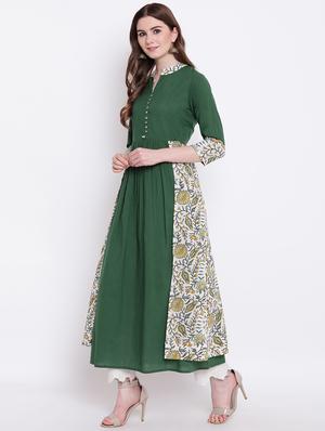 solid flared kurta - 16825334 - Standard Image - 2