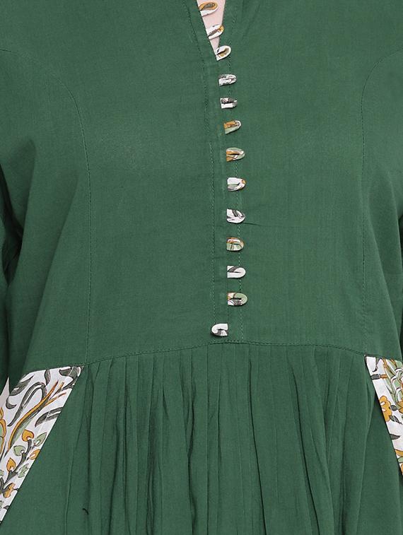 solid flared kurta - 16825334 - Zoom Image - 4