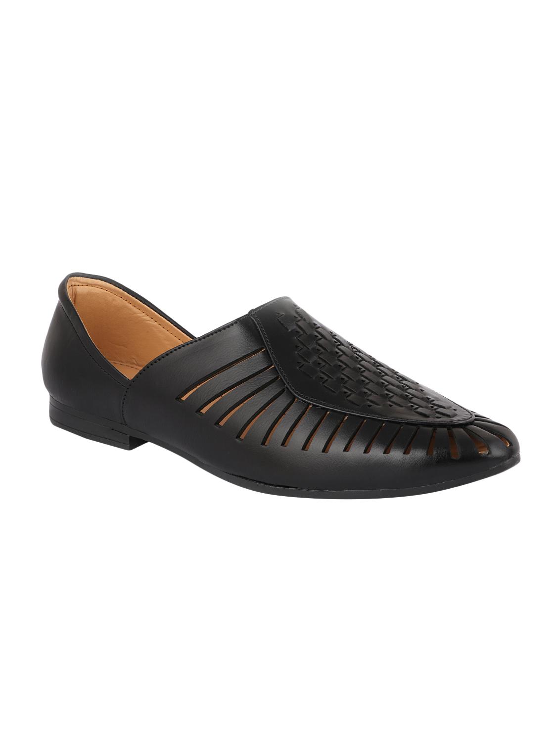black leatherette slip on jutis - 16825347 - Zoom Image - 1