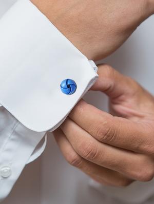 blue metal cufflink - 16825584 - Standard Image - 2