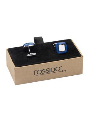 blue metal cufflinks - 16825597 - Standard Image - 3
