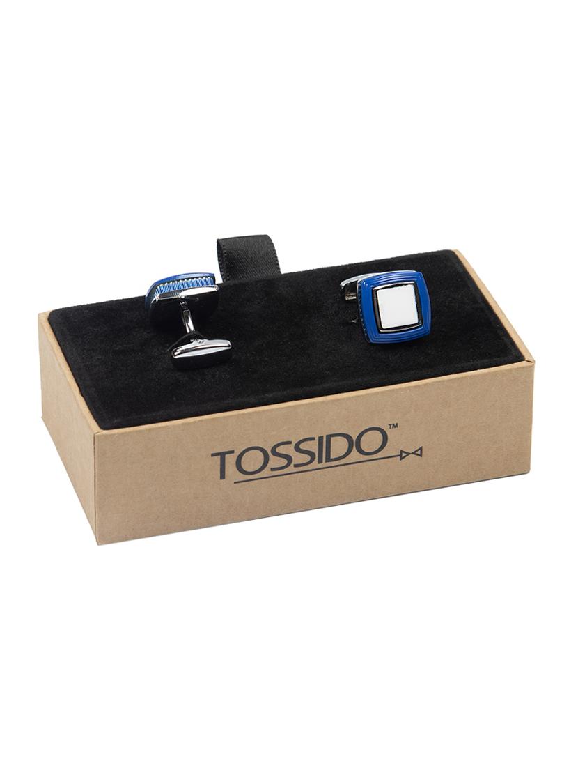 blue metal cufflinks - 16825597 - Zoom Image - 3