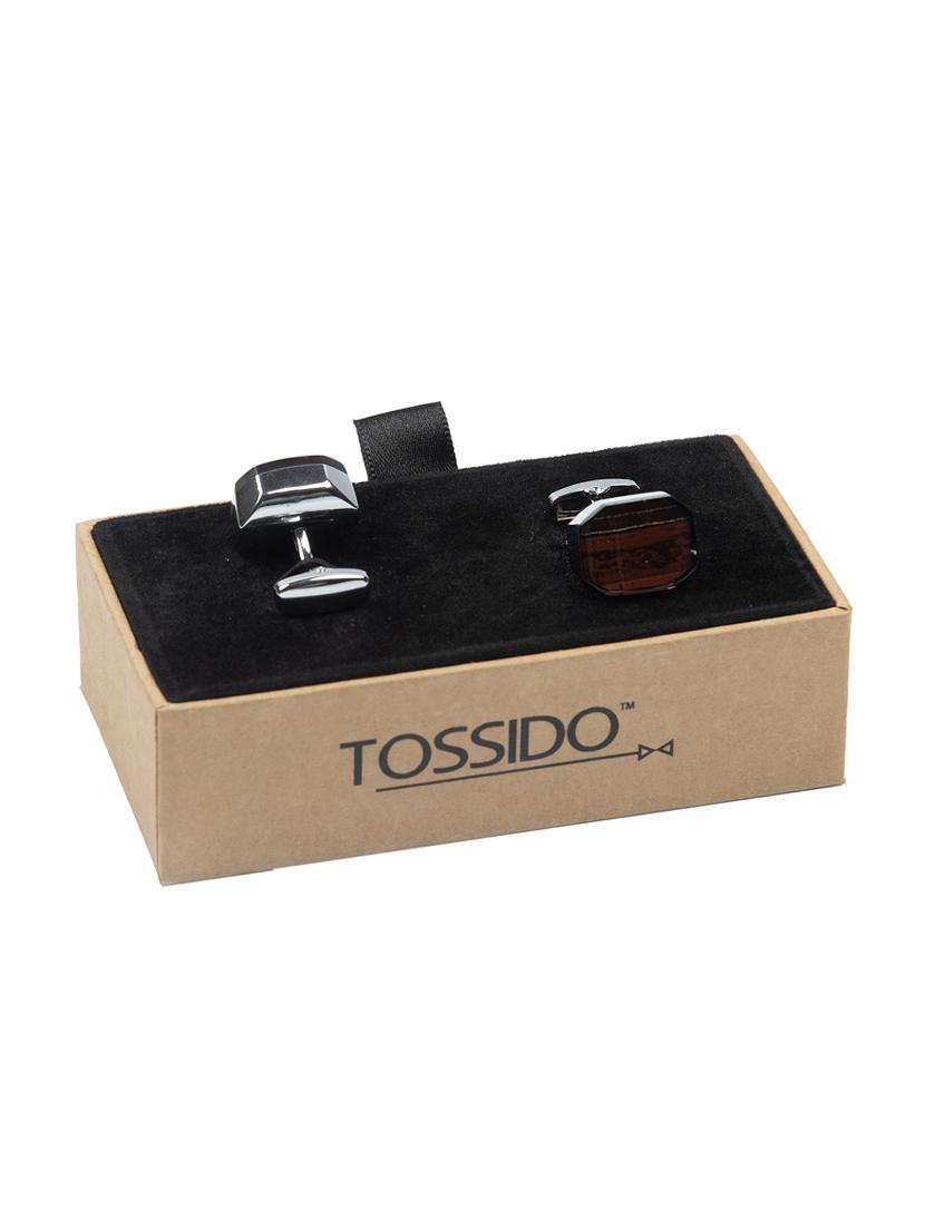 brown metal cufflinks - 16825603 - Zoom Image - 3