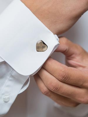 brown metal cufflinks - 16825604 - Standard Image - 2