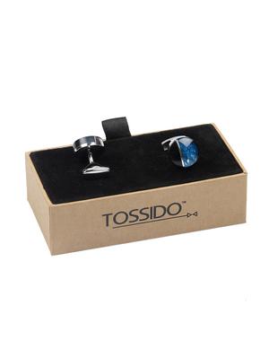 blue metal cufflinks - 16825606 - Standard Image - 3