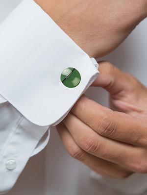 green metal cufflinks - 16825608 - Standard Image - 2