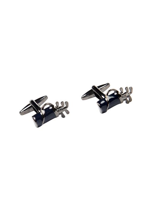 blue metal cufflinks - 16825609 - Standard Image - 1