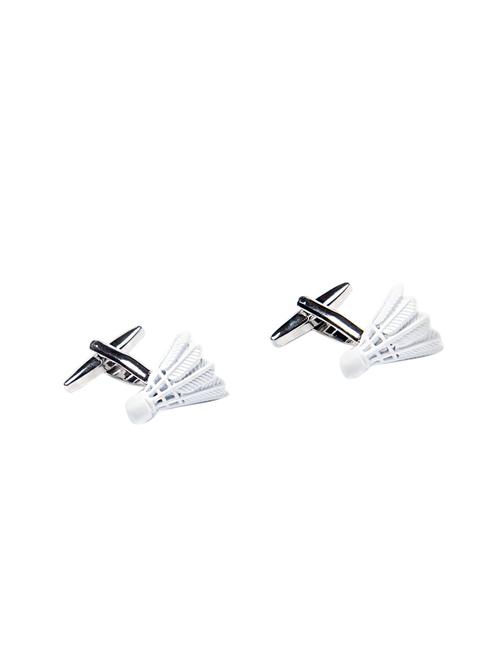 white metal cufflinks - 16825611 - Standard Image - 1