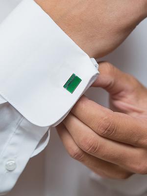 green metal cufflinks - 16825643 - Standard Image - 2