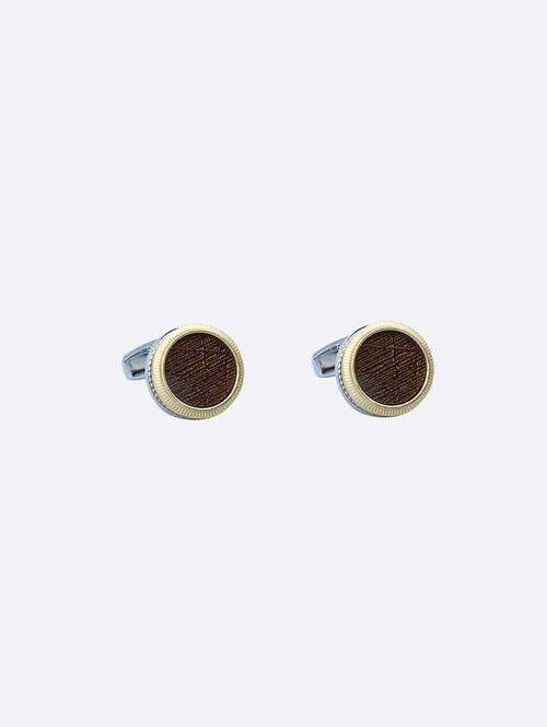 gold metal cufflinks - 16825653 - Standard Image - 1