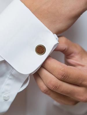 gold metal cufflinks - 16825653 - Standard Image - 2