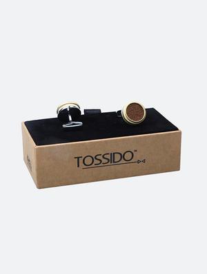 gold metal cufflinks - 16825653 - Standard Image - 3