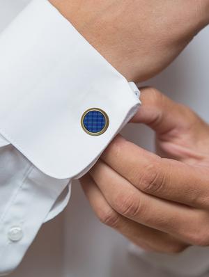 gold metal cufflinks - 16825654 - Standard Image - 2