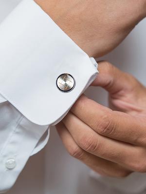 silver metal cufflinks - 16825658 - Standard Image - 2