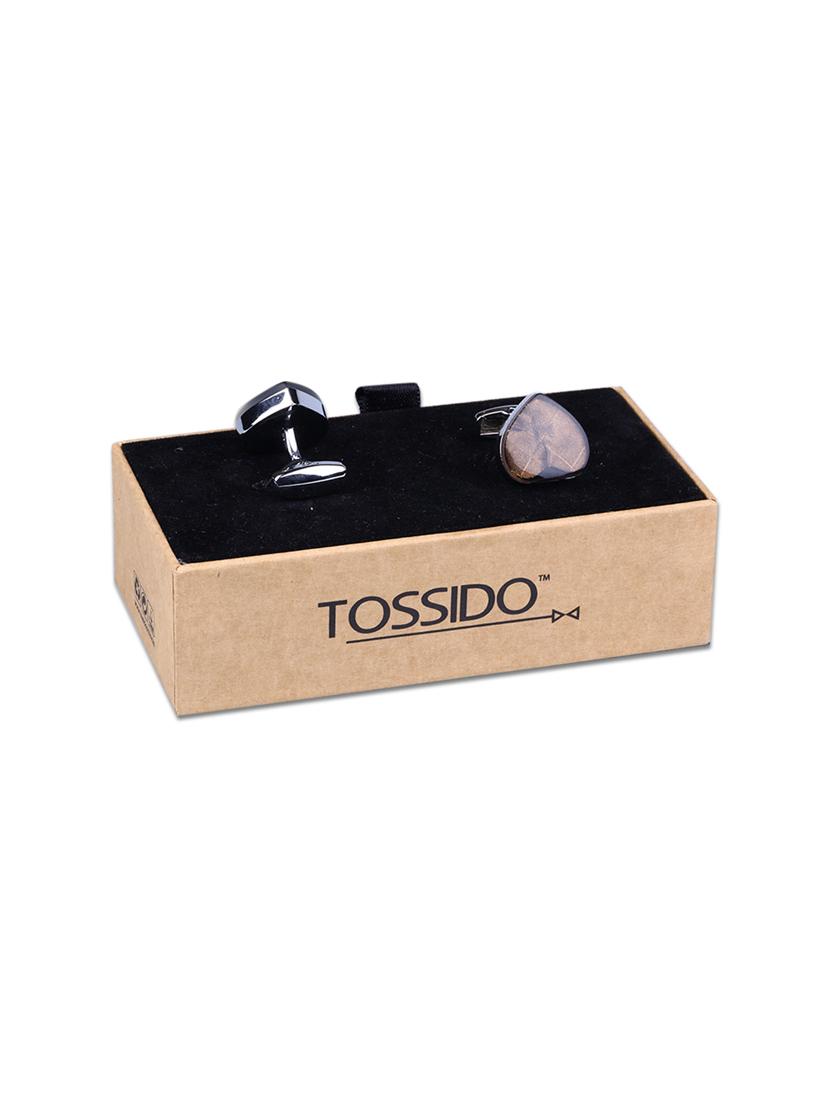 brown metal cufflinks - 16825665 - Zoom Image - 2