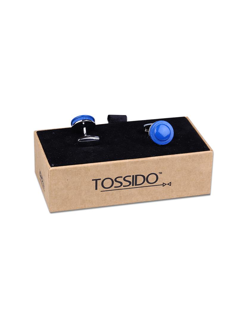 blue metal cufflinks - 16825669 - Zoom Image - 2