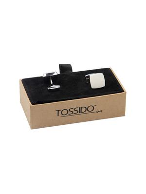 beige metal cufflinks - 16825676 - Standard Image - 3