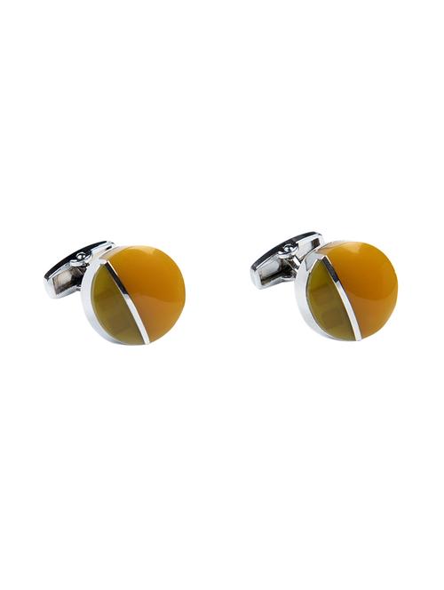 yellow metal cufflinks - 16825678 - Standard Image - 1