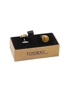yellow metal cufflinks - 16825678 - Standard Image - 3