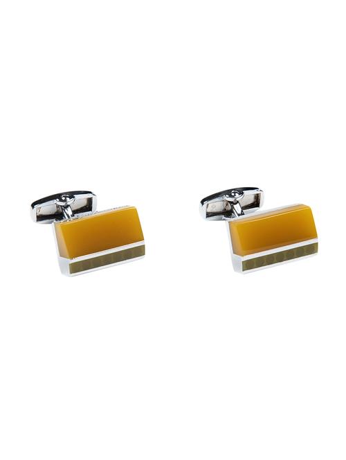 yellow metal cufflinks - 16825679 - Standard Image - 1