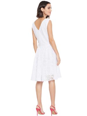 boat neck laced layered dress - 16826087 - Standard Image - 3