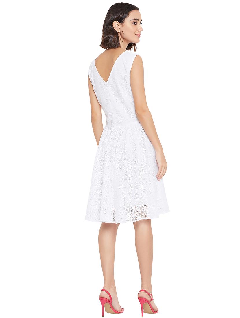 boat neck laced layered dress - 16826087 - Zoom Image - 3