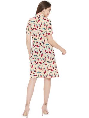 tie front button up a-line dress - 16826092 - Standard Image - 3