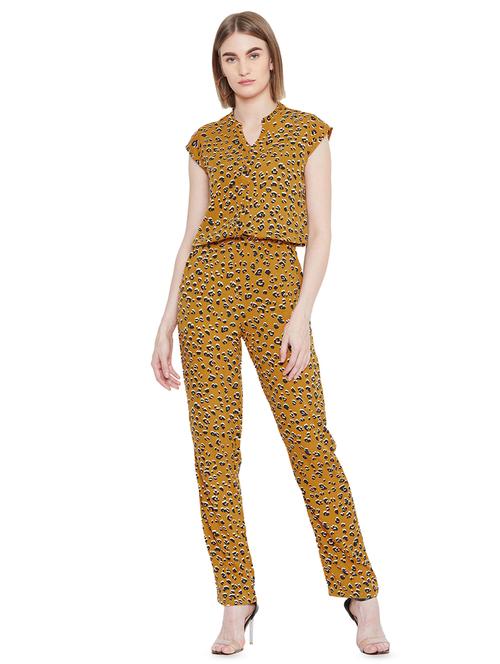 mandarin neck animal full leg jumpsuit - 16826095 - Standard Image - 1