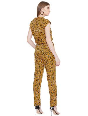 mandarin neck animal full leg jumpsuit - 16826095 - Standard Image - 3