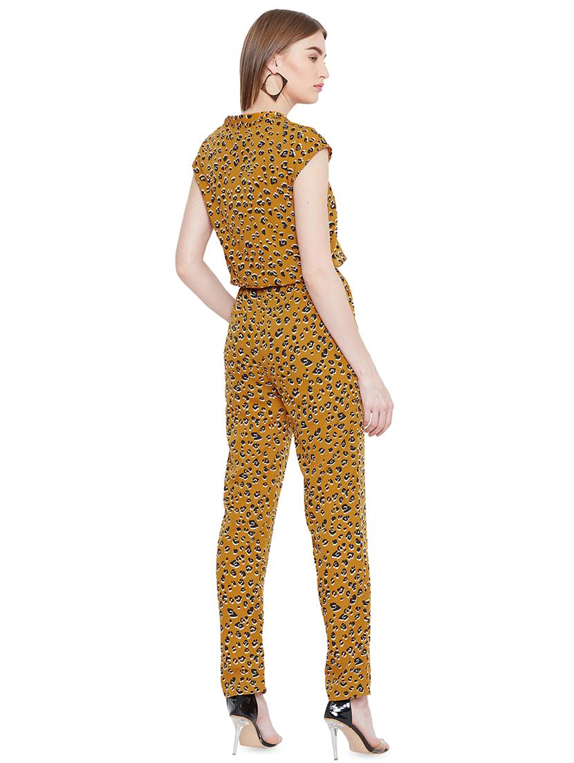 mandarin neck animal full leg jumpsuit - 16826095 - Zoom Image - 3