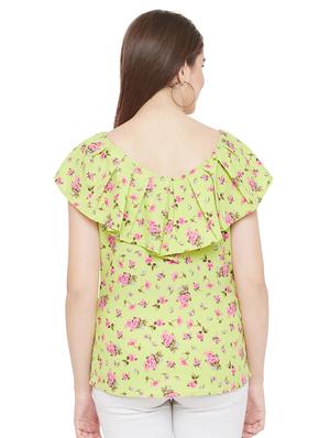 pleated off shoulder floral top - 16826097 - Standard Image - 3