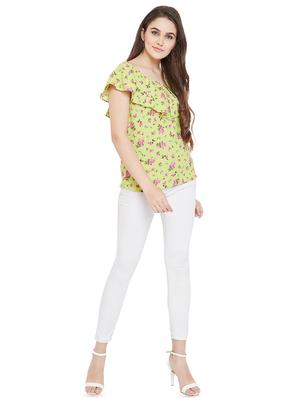 pleated off shoulder floral top - 16826097 - Standard Image - 4