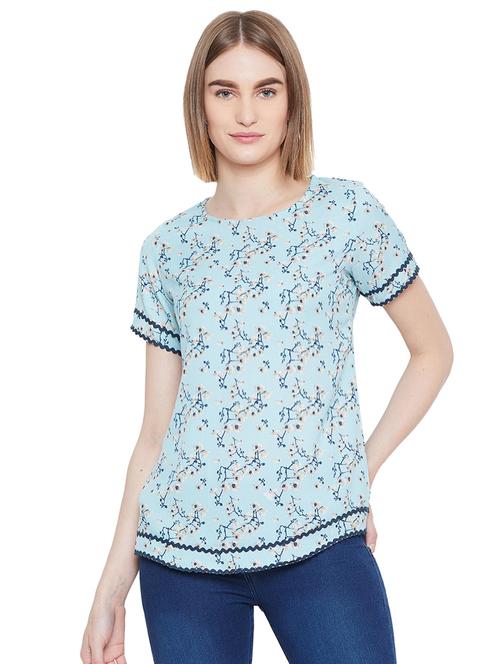 lace detail floral top - 16826099 - Standard Image - 1