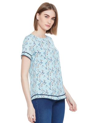 lace detail floral top - 16826099 - Standard Image - 2