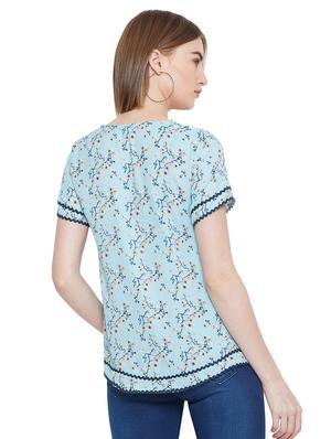 lace detail floral top - 16826099 - Standard Image - 3