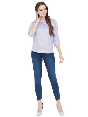 embroidered detail frill trim top - 16826101 - Standard Image - 4