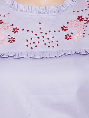 embroidered detail frill trim top - 16826101 - Standard Image - 5