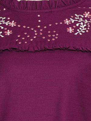 embroidered detail frill trim top - 16826102 - Standard Image - 5