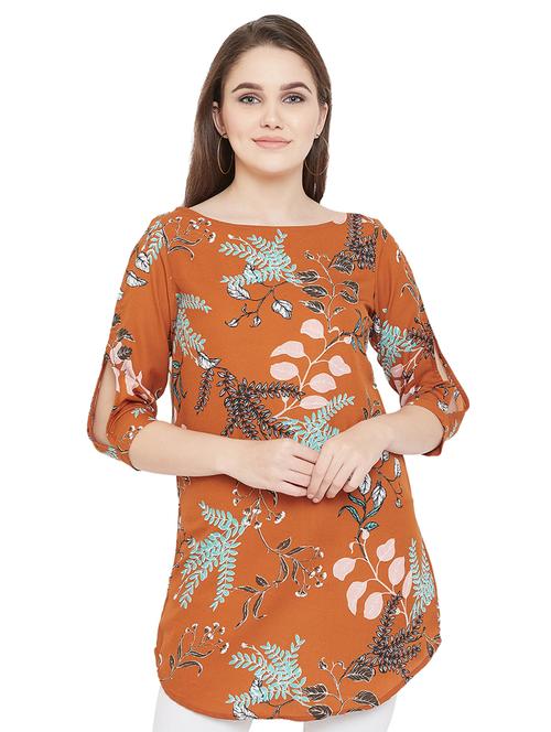 boat neck floral tunic - 16826104 - Standard Image - 1