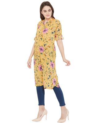 mandarin neck floral tunic - 16826106 - Standard Image - 2