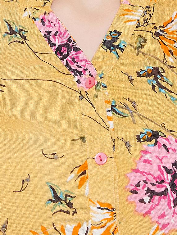 mandarin neck floral tunic - 16826106 - Zoom Image - 4