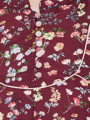 mandarin neck floral high-low tunic - 16826107 - Standard Image - 5