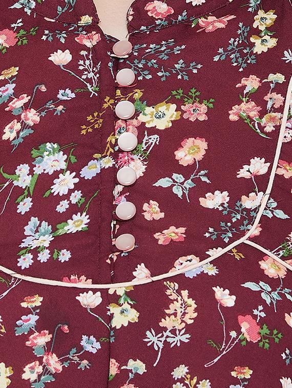 mandarin neck floral high-low tunic - 16826107 - Zoom Image - 5