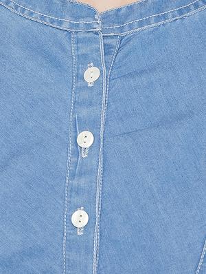 mandarin neck denim tunic - 16826110 - Standard Image - 5