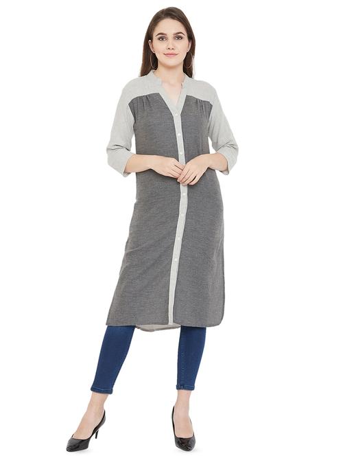 mandarin neck floral tunic - 16826111 - Standard Image - 1