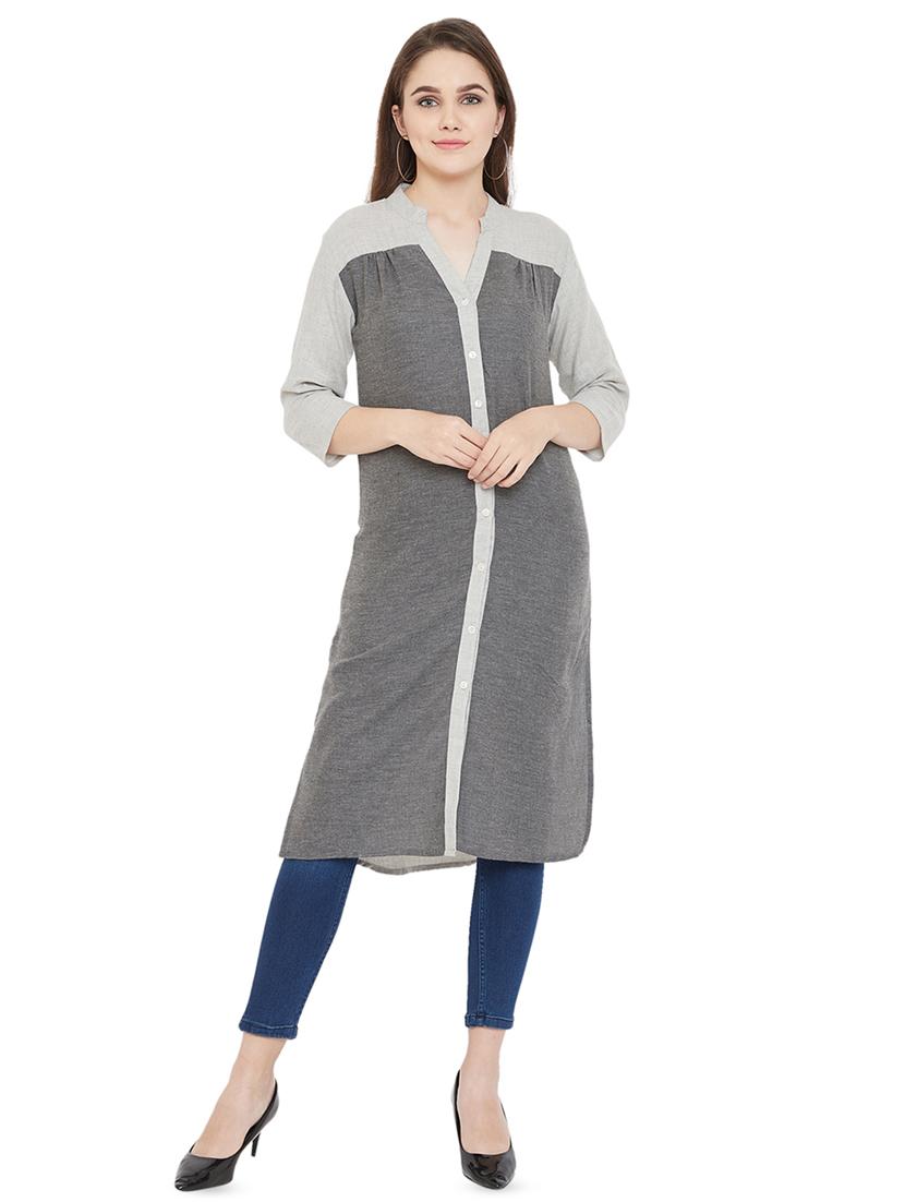 mandarin neck floral tunic - 16826111 - Zoom Image - 1